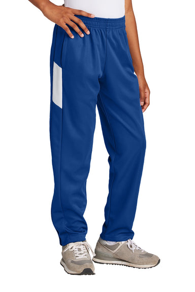 Sport-Tek YPST800 Youth Moisure Wicking Travel Pants w/ Pockets True Royal Blue/White Model Front