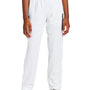 Sport-Tek Youth Moisure Wicking Travel Pants w/ Pockets - White/Iron Grey