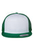 Yupoong Hats 6006/6006MC/6006W Mens Adjustable Trucker Hat White/Kelly Green Flat Front