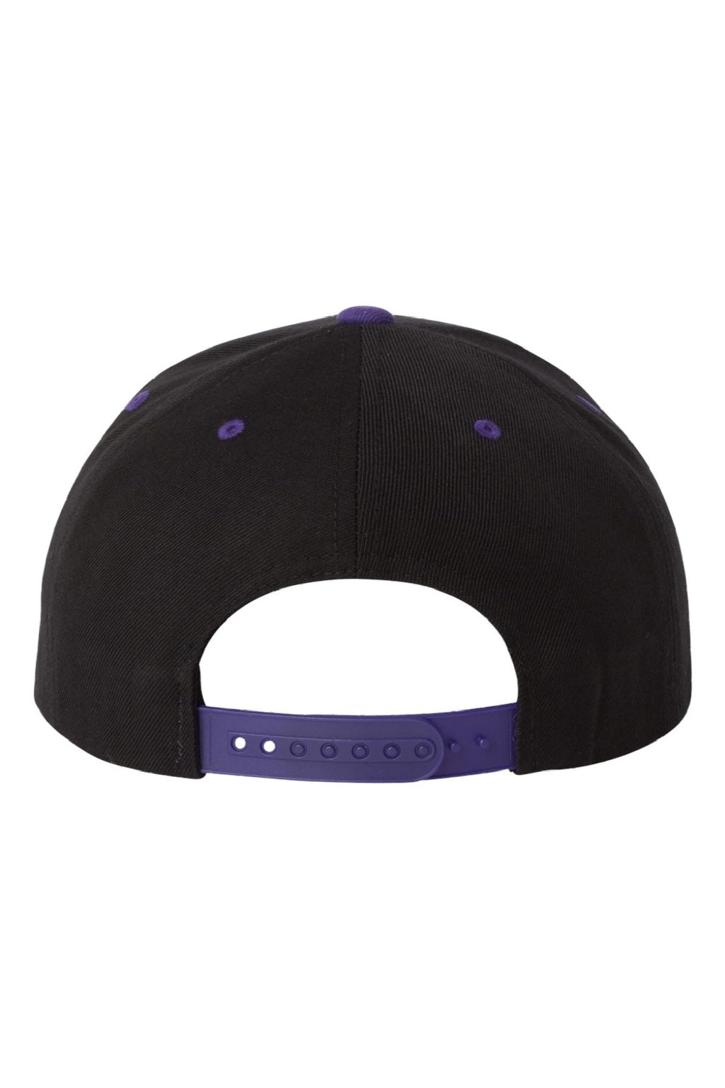 Yupoong Hats 6089/6089MT Mens Adjustable Hat Black/Purple Flat Back