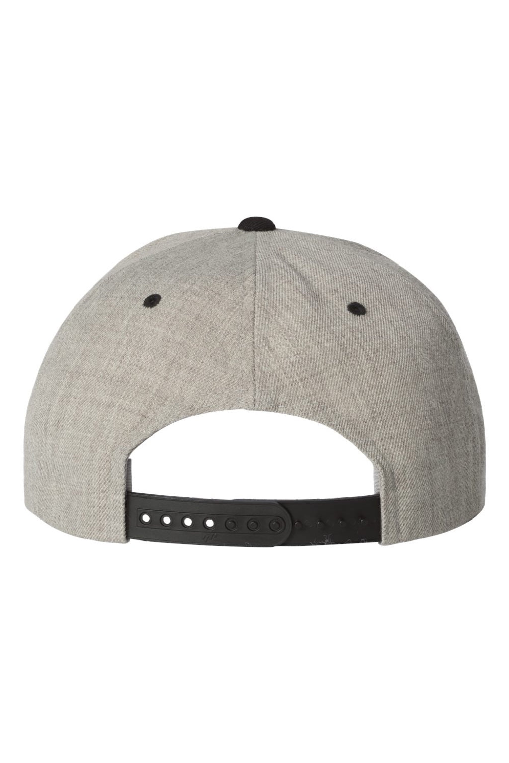 Yupoong Hats 6089/6089MT Mens Adjustable Hat Heather Grey/Black Flat Back