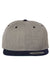 Yupoong Hats 6089/6089MT Mens Adjustable Hat Heather Grey/Navy Blue Flat Front