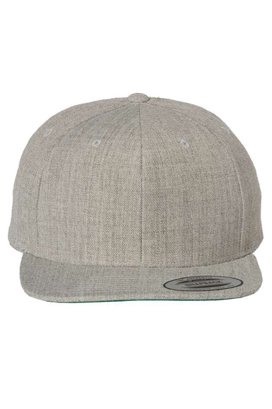 Yupoong Hats 6089/6089MT Mens Adjustable Hat Heather Grey Flat Front