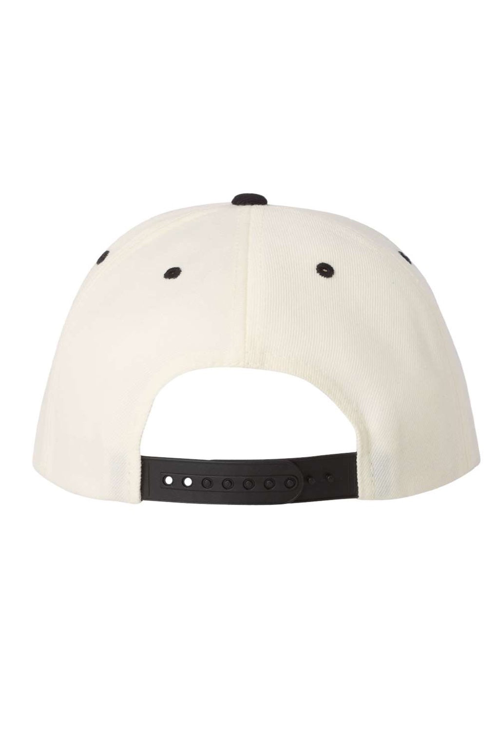 Yupoong Hats 6089/6089MT Mens Adjustable Hat Natural/Black Flat Back