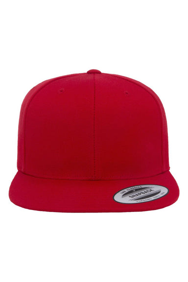 Yupoong Hats 6089/6089MT Mens Adjustable Hat Red Flat Front