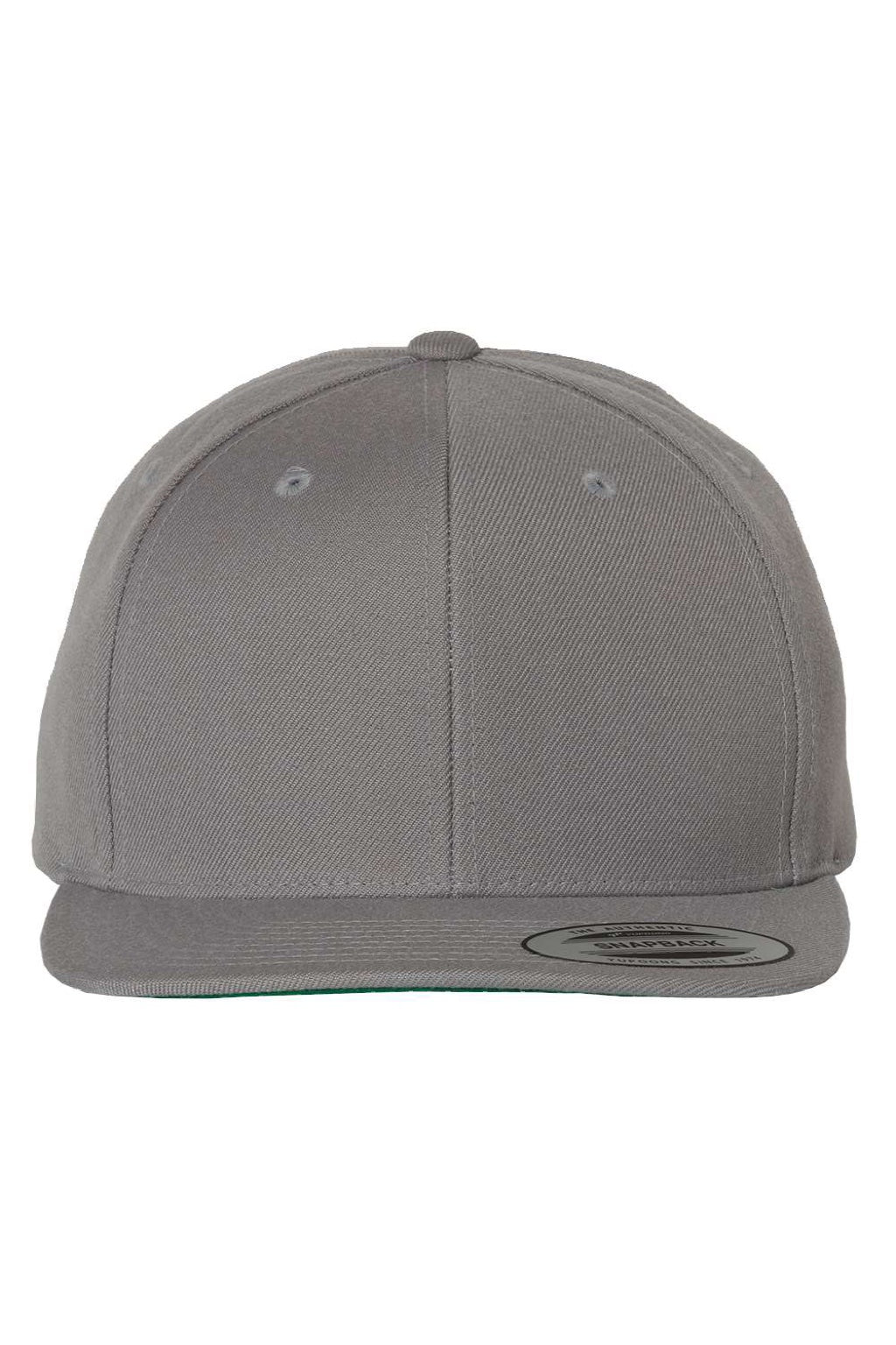 Yupoong Hats 6089/6089MT Mens Adjustable Hat Silver Grey Flat Front
