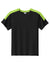 Sport-Tek YST100 Youth Moisture Wicking Competitor United Short Sleeve Crewneck T-Shirt Black/Lime Shock Green Flat Front