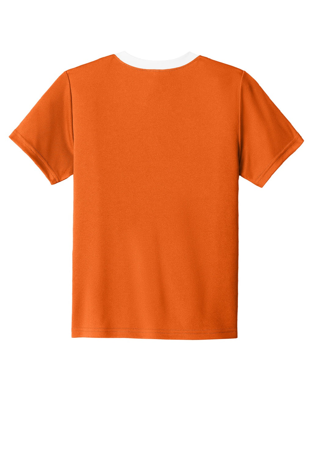 Sport-Tek YST100 Youth Moisture Wicking Competitor United Short Sleeve Crewneck T-Shirt Deep Orange/White Flat Back