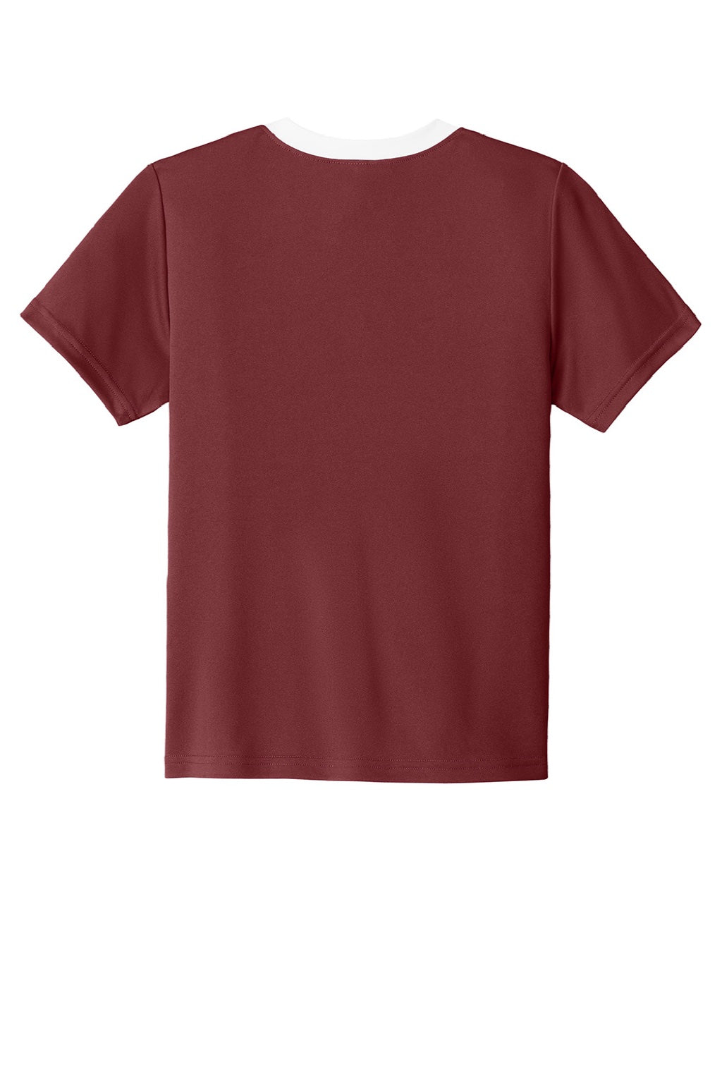 Sport-Tek YST100 Youth Moisture Wicking Competitor United Short Sleeve Crewneck T-Shirt Maroon/White Flat Back