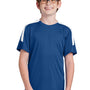 Sport-Tek Youth Moisture Wicking Competitor United Short Sleeve Crewneck T-Shirt - Royal Blue/White - Closeout