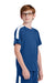 Sport-Tek YST100 Youth Moisture Wicking Competitor United Short Sleeve Crewneck T-Shirt Royal Blue/White Model Side