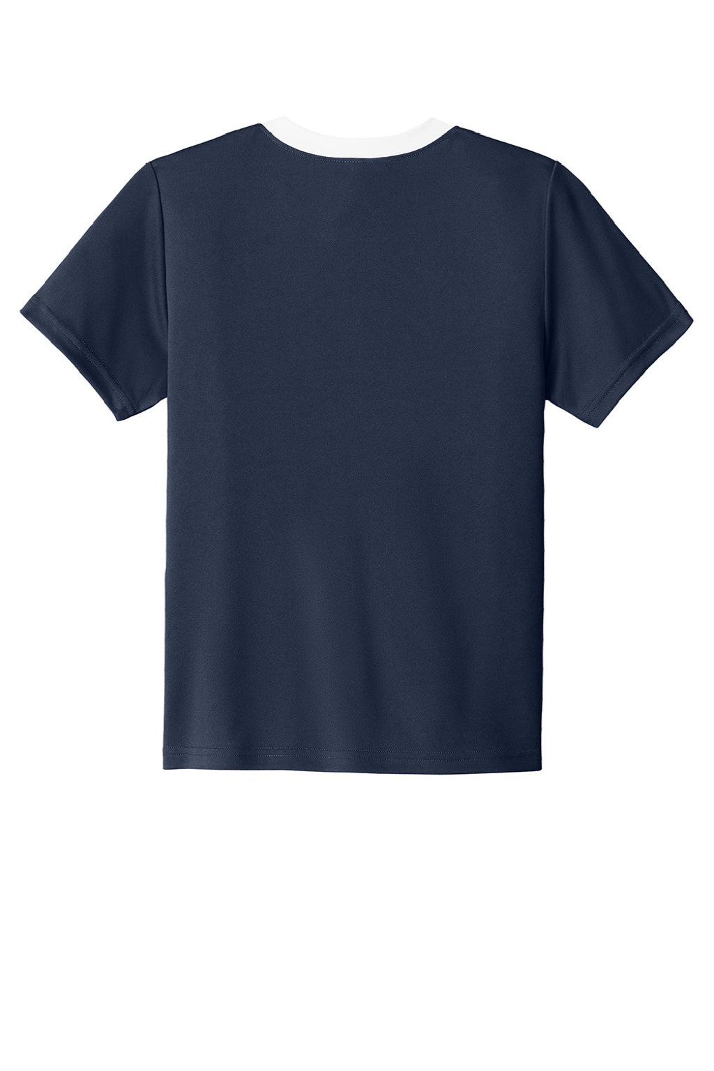 Sport-Tek YST100 Youth Moisture Wicking Competitor United Short Sleeve Crewneck T-Shirt True Navy Blue/White Flat Back
