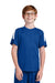 Sport-Tek YST100 Youth Moisture Wicking Competitor United Short Sleeve Crewneck T-Shirt True Royal Blue/White Model Front
