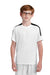 Sport-Tek YST100 Youth Moisture Wicking Competitor United Short Sleeve Crewneck T-Shirt White/Black Model Front
