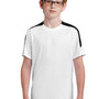 Sport-Tek Youth Moisture Wicking Competitor United Short Sleeve Crewneck T-Shirt - White/Black
