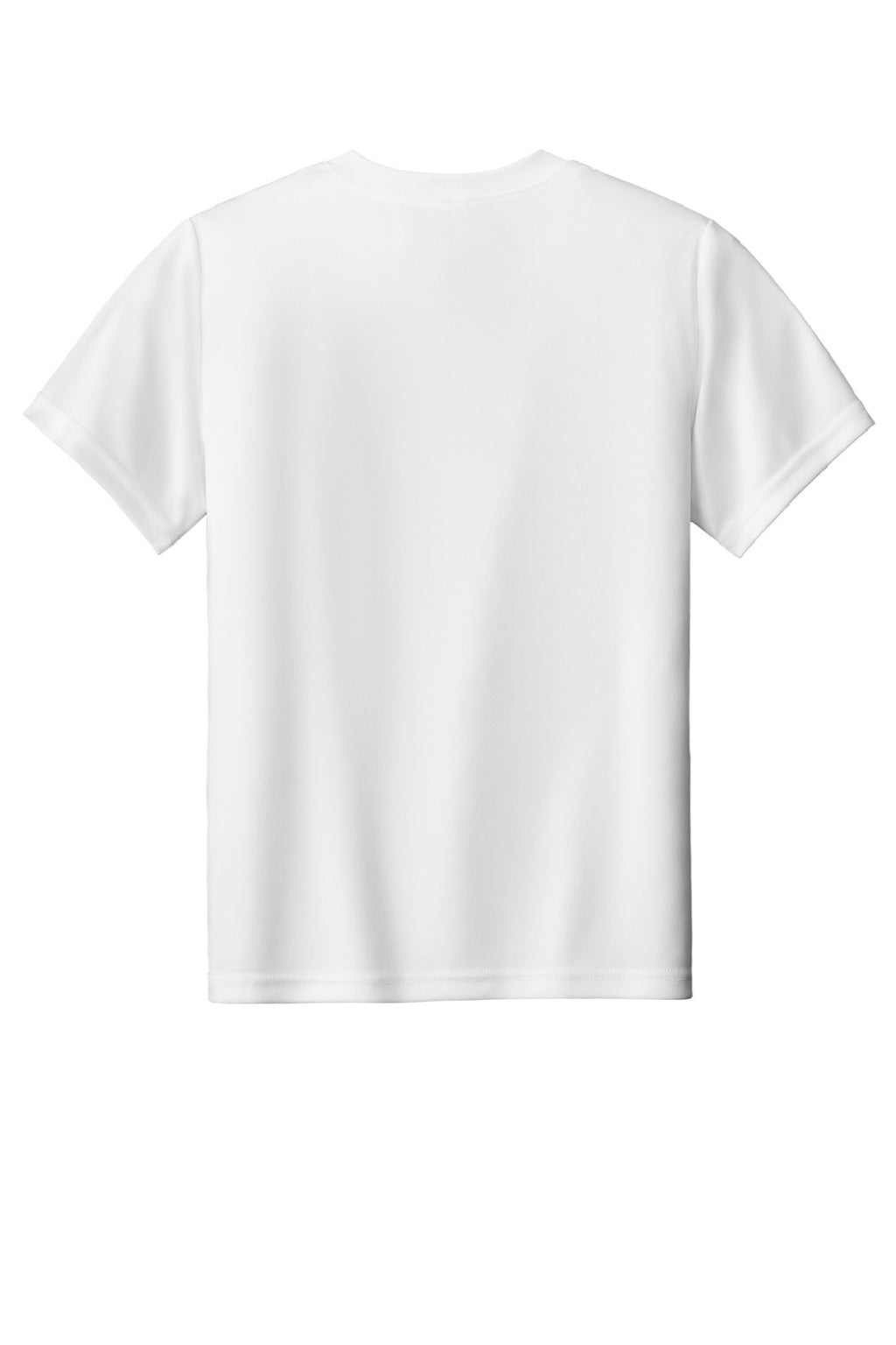 Sport-Tek YST100 Youth Moisture Wicking Competitor United Short Sleeve Crewneck T-Shirt White Flat Back