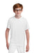 Sport-Tek YST100 Youth Moisture Wicking Competitor United Short Sleeve Crewneck T-Shirt White Model Front