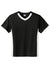 Sport-Tek YST101 Youth Moisture Wicking Competitor United Short Sleeve V-Neck T-Shirt Black/White Flat Front