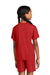 Sport-Tek YST101 Youth Moisture Wicking Competitor United Short Sleeve V-Neck T-Shirt Deep Red/White Model Back