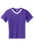 Sport-Tek YST101 Youth Moisture Wicking Competitor United Short Sleeve V-Neck T-Shirt Purple/White Flat Front