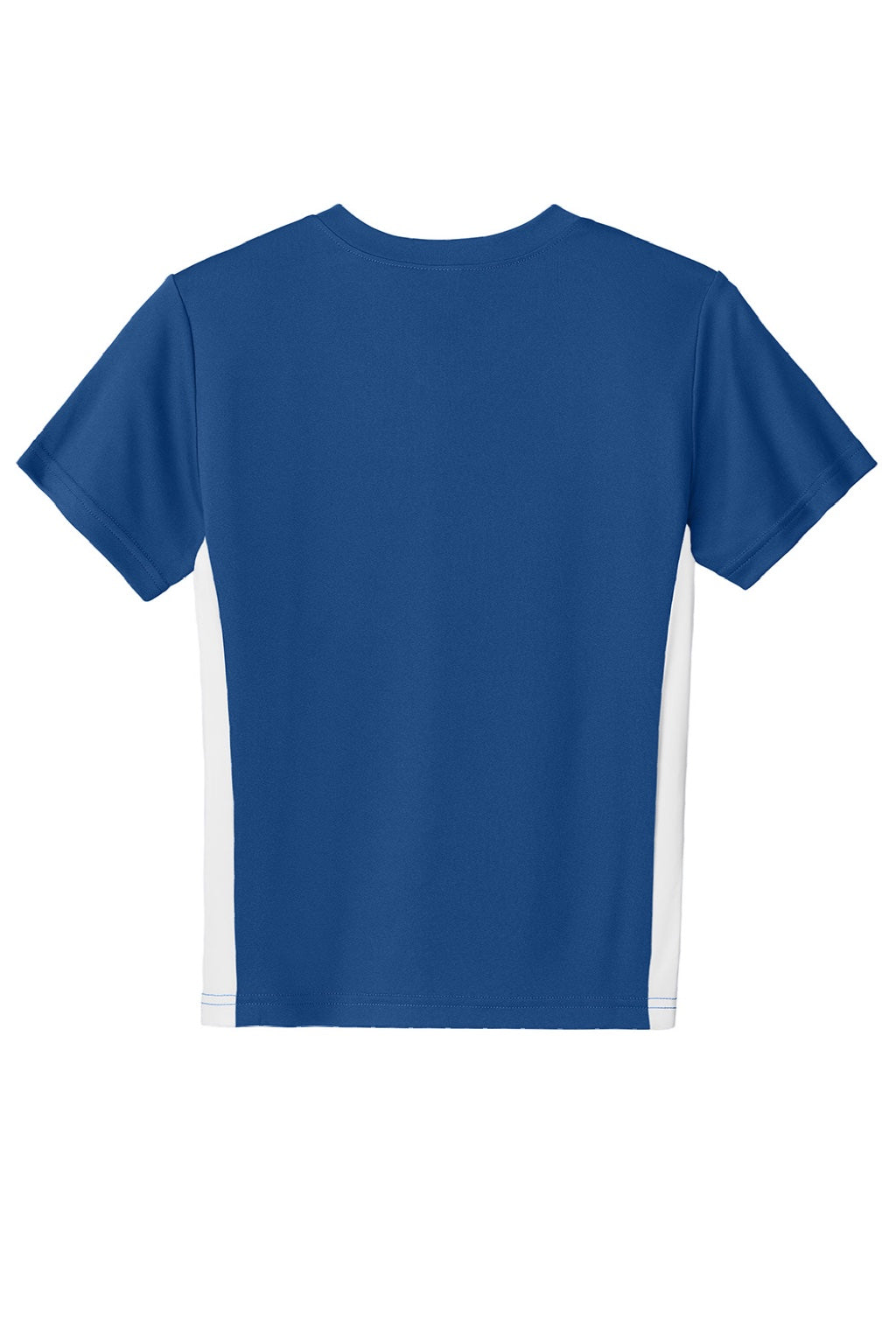 Sport-Tek YST101 Youth Moisture Wicking Competitor United Short Sleeve V-Neck T-Shirt Royal Blue/White Flat Back
