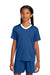 Sport-Tek YST101 Youth Moisture Wicking Competitor United Short Sleeve V-Neck T-Shirt Royal Blue/White Model Front