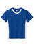 Sport-Tek YST101 Youth Moisture Wicking Competitor United Short Sleeve V-Neck T-Shirt True Royal Blue/White Flat Front