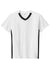 Sport-Tek YST101 Youth Moisture Wicking Competitor United Short Sleeve V-Neck T-Shirt White/Black Flat Front