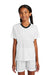 Sport-Tek YST101 Youth Moisture Wicking Competitor United Short Sleeve V-Neck T-Shirt White/Black Model Front