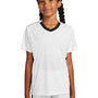 Sport-Tek Youth Moisture Wicking Competitor United Short Sleeve V-Neck T-Shirt - White/Black