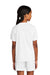 Sport-Tek YST101 Youth Moisture Wicking Competitor United Short Sleeve V-Neck T-Shirt White Model Back