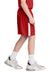 Sport-Tek YST103 Youth Moisture Wicking Competitor United Athletic Shorts Deep Red/White Model Side