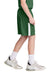 Sport-Tek YST103 Youth Moisture Wicking Competitor United Athletic Shorts Forest Green/White Model Side