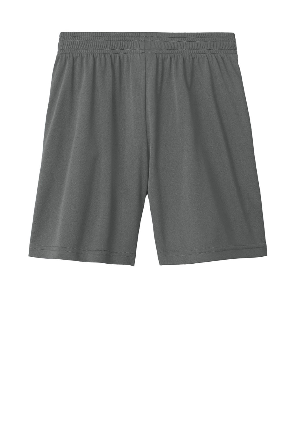 Sport-Tek YST103 Youth Moisture Wicking Competitor United Athletic Shorts Iron Grey/White Flat Back