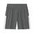 Sport-Tek YST103 Youth Moisture Wicking Competitor United Athletic Shorts Iron Grey/White Flat Front