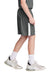 Sport-Tek YST103 Youth Moisture Wicking Competitor United Athletic Shorts Iron Grey/White Model Side