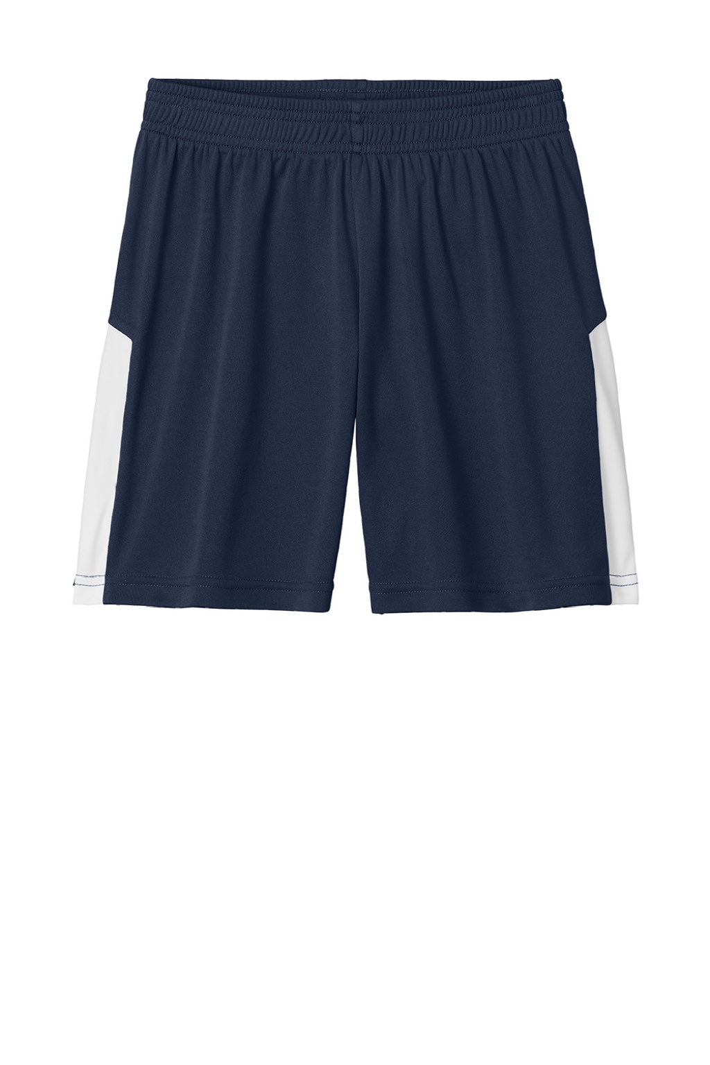 Sport-Tek YST103 Youth Moisture Wicking Competitor United Athletic Shorts True Navy Blue/White Flat Front