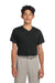 Sport-Tek YST220 Youth Tough Mesh Moisture Wicking Short Sleeve Jersey Black Model Front