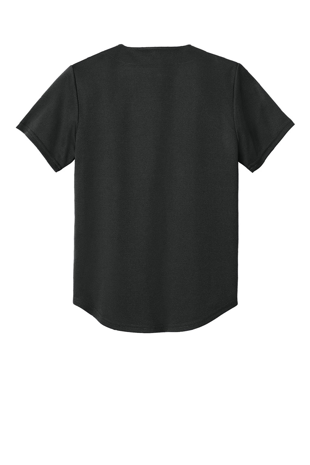 Sport-Tek YST220 Youth Tough Mesh Moisture Wicking Short Sleeve Jersey Black Flat Back