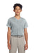 Sport-Tek YST220 Youth Tough Mesh Moisture Wicking Short Sleeve Jersey Silver Grey Model Front