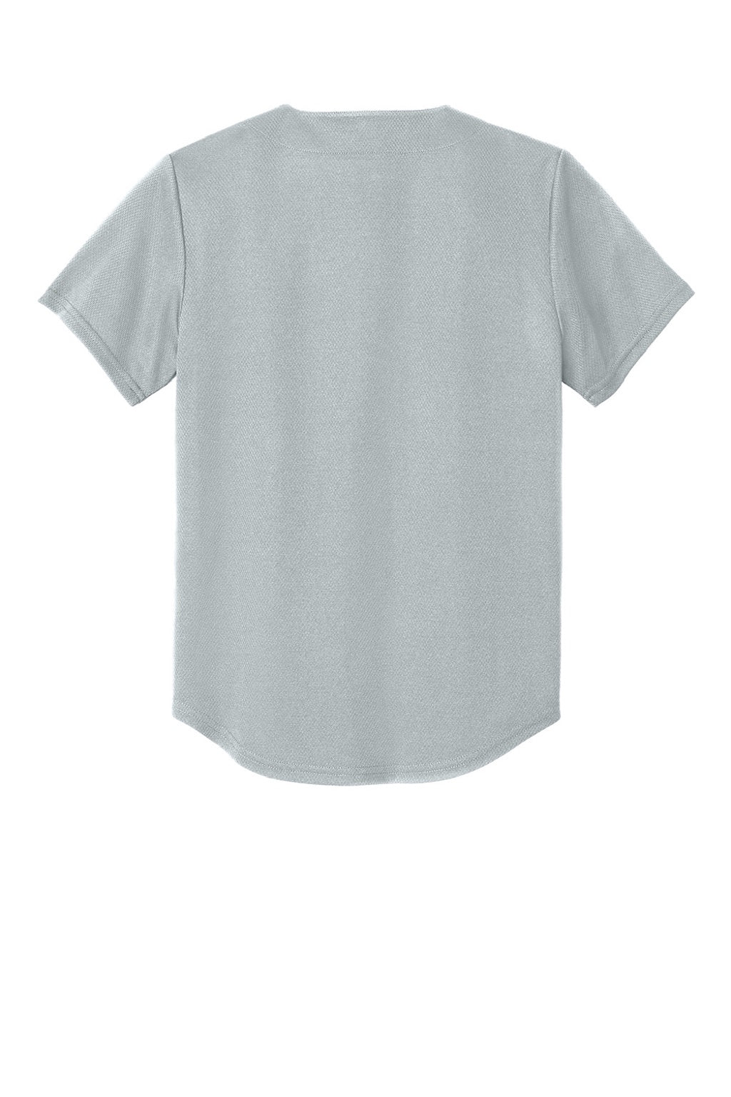 Sport-Tek YST220 Youth Tough Mesh Moisture Wicking Short Sleeve Jersey Silver Grey Flat Back