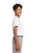 Sport-Tek YST220 Youth Tough Mesh Moisture Wicking Short Sleeve Jersey White Model Side