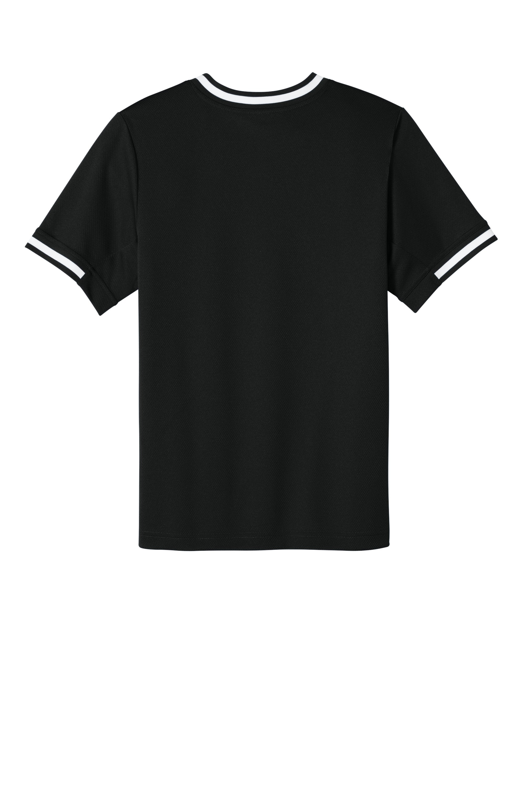 Sport-Tek YST221 Youth Tough Mesh V-Neck Baseball Jersey Black Flat Back