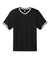 Sport-Tek YST221 Youth Tough Mesh V-Neck Baseball Jersey Black Flat Front