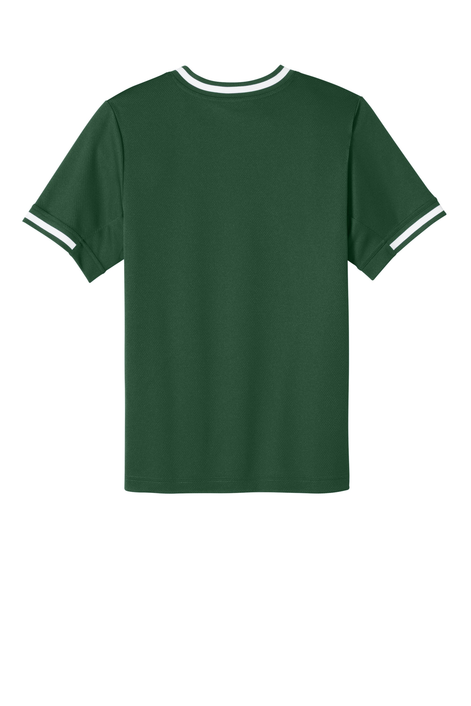 Sport-Tek YST221 Youth Tough Mesh V-Neck Baseball Jersey Forest Green Flat Back
