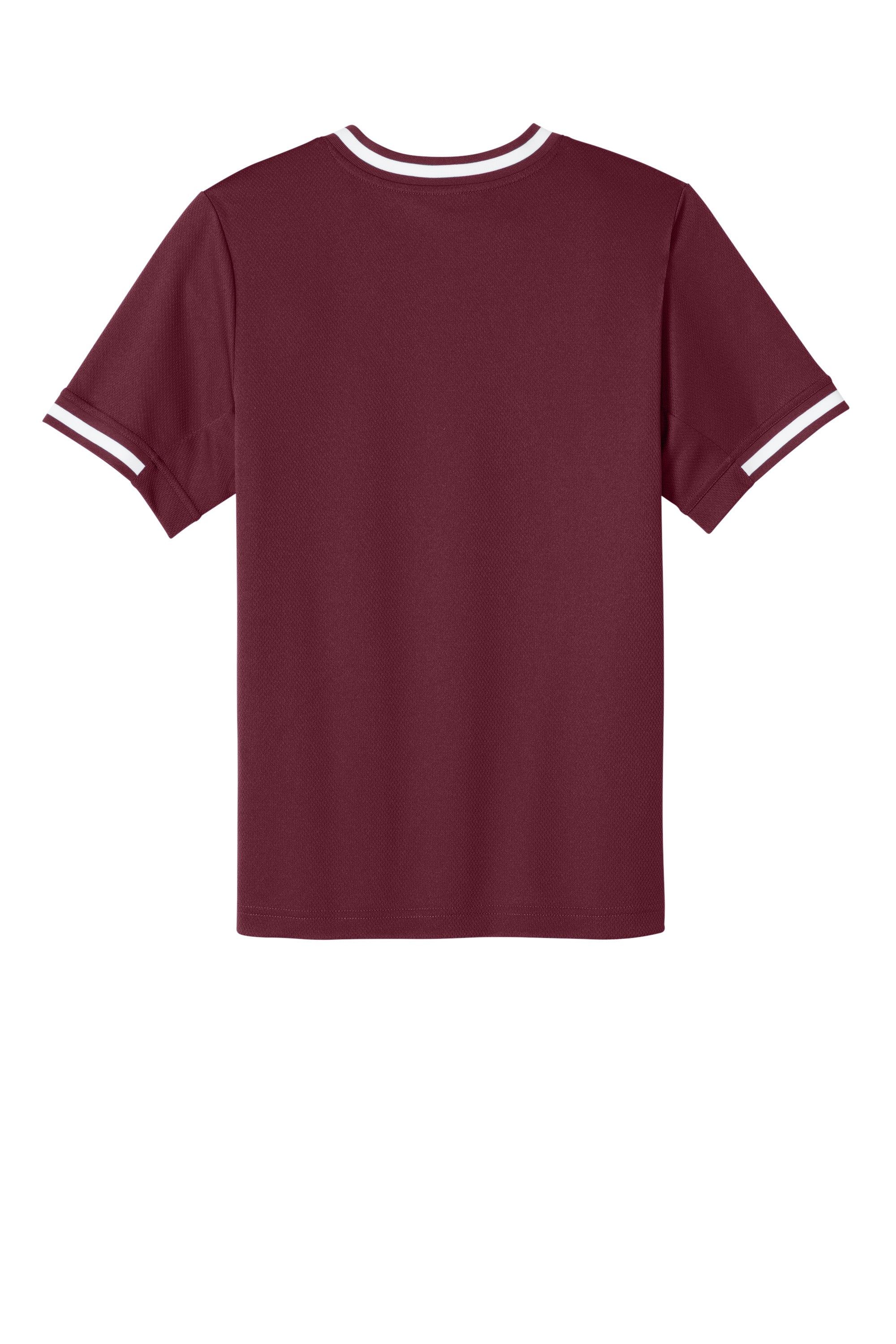 Sport-Tek YST221 Youth Tough Mesh V-Neck Baseball Jersey Maroon Flat Back