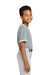 Sport-Tek YST221 Youth Tough Mesh V-Neck Baseball Jersey Silver Grey Model Side