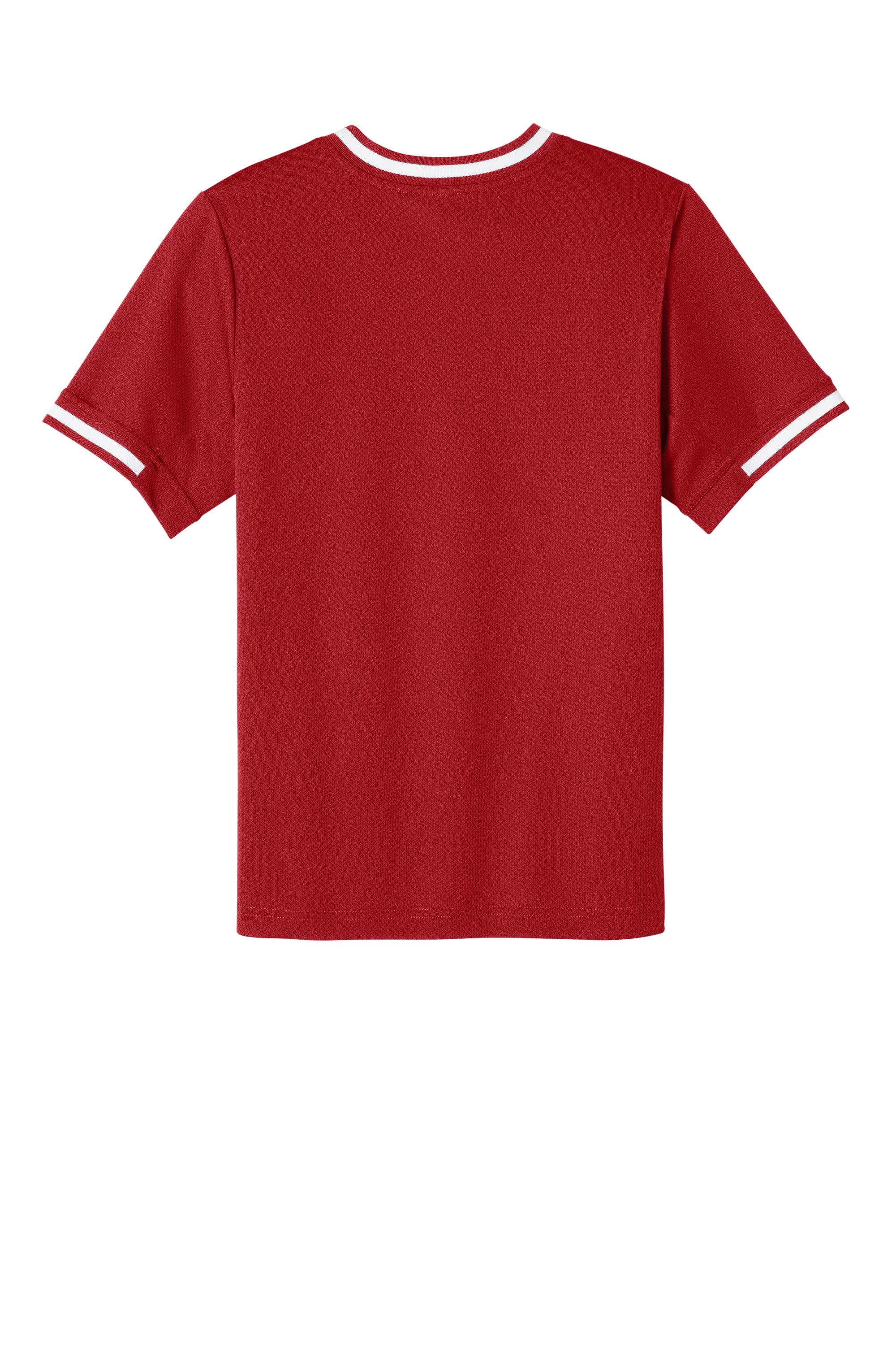 Sport-Tek YST221 Youth Tough Mesh V-Neck Baseball Jersey True Red Flat Back
