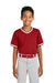 Sport-Tek YST221 Youth Tough Mesh V-Neck Baseball Jersey True Red Model Front