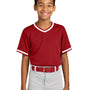 Sport-Tek Youth Tough Mesh V-Neck Baseball Jersey - True Red - NEW
